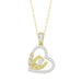 LADIES PENDANT WITH CHAIN 0.25CT ROUND DIAMOND 14K YELLOW GOLD