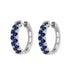 LADIES EARRINGS 1.45CT SAPPHIRE/ROUND DIAMOND 14K WHITE GOLD (CENTER STONE ROUND SAPPHIRE DIAMOND-1.20CT)