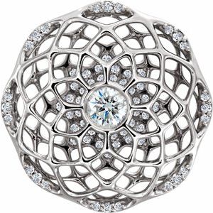 Ladies Natural Diamond Cage Pendant — Platinum
