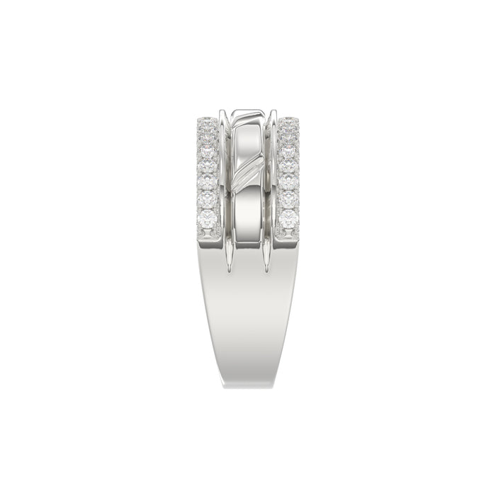 MEN'S BAND 0.50CT ROUND DIAMOND 14K WHITE GOLD