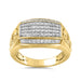 MEN'S RING 0.75CT ROUND DIAMOND 10K YELLOW GOLD