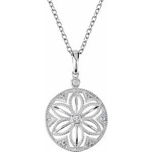 Ladies Natural Diamond Necklace (I2, H+) — Sterling Silver