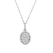 Sterling Silver Ladies 0.10CT Round Diamond Cluster Fashion Pendant With Chain