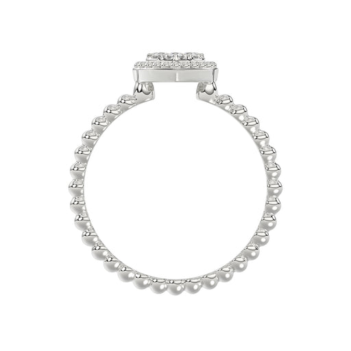Ladies 0.10Ct Round Diamond Halo Heart Ring Sterling Silver Stylish Women�S Engagement & Promise Ring