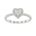 Ladies 0.10Ct Round Diamond Halo Heart Ring Sterling Silver Stylish Women�S Engagement & Promise Ring