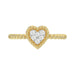 Ladies Halo Ring 0.10Ct Heart Shape Round Diamond 10K Yellow Gold