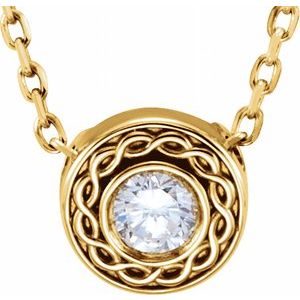 Ladies Natural Diamond Slide Necklace (I1, G-H) — 14K Yellow Gold