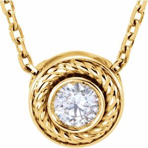 Ladies Natural Diamond Necklace (I1, G-H) — 14K Yellow Gold