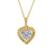 10K Yellow Gold Heart Shape Diamond Pendant With Chain 0.10CT Round Diamond
