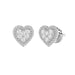 Sterling Silver Diamond Heart Stud Earrings 0.20Ct Round Cut Diamonds