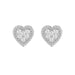 Sterling Silver Diamond Heart Stud Earrings 0.20Ct Round Cut Diamonds