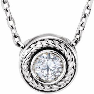 Ladies Natural Diamond Necklace (I1, G-H) — 14K White Gold