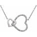 Ladies Natural Diamond Interlocking Heart Necklace (I2, H+) — Sterling Silver