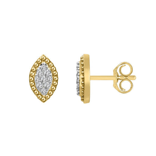 10K Yellow Gold 0.20CT Diamond Halo Fashion Earrings Round Diamond Women�S Earrings