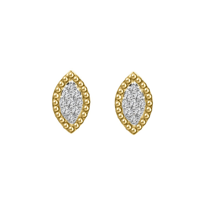 10K Yellow Gold 0.20CT Diamond Halo Fashion Earrings Round Diamond Women�S Earrings