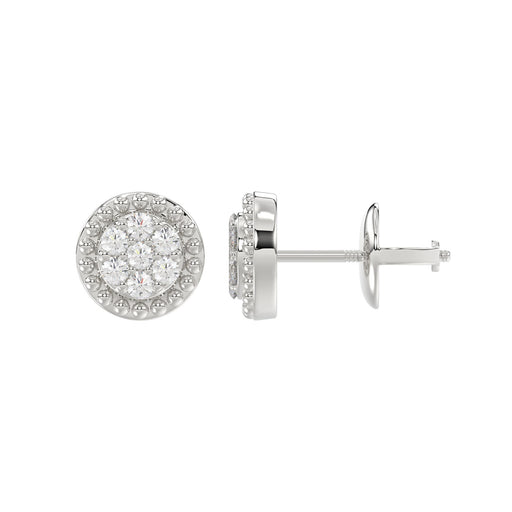 LADIES EARRINGS 0.20CT ROUND DIAMOND 14K WHITE GOLD