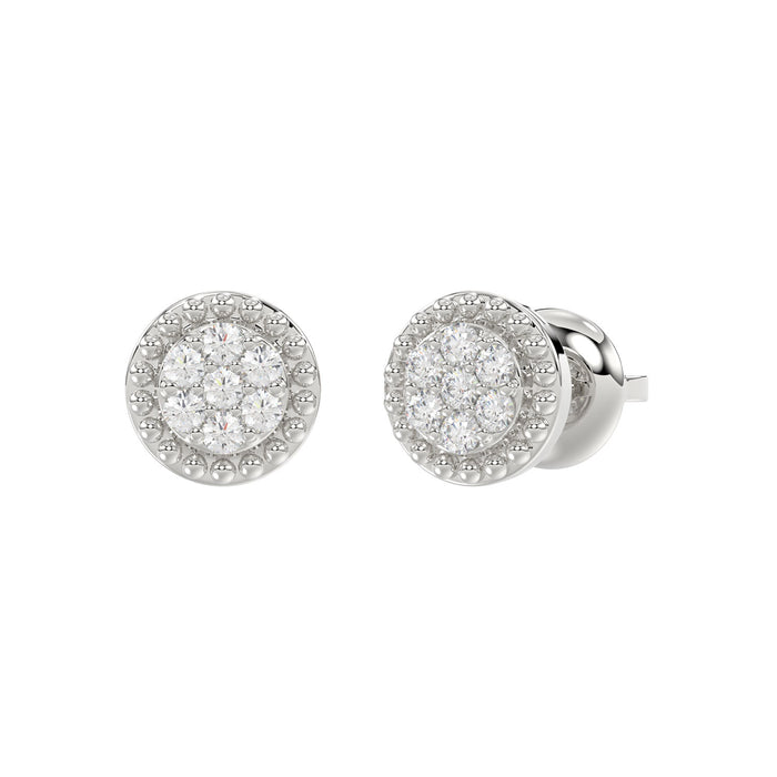 LADIES EARRINGS 0.20CT ROUND DIAMOND 14K WHITE GOLD