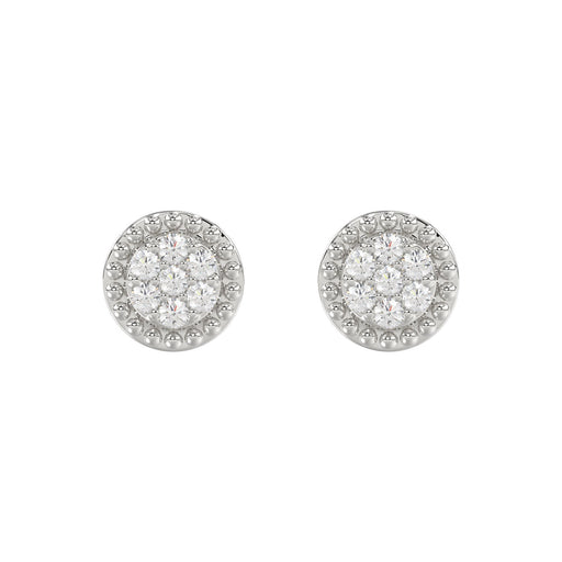 LADIES EARRINGS 0.20CT ROUND DIAMOND 14K WHITE GOLD