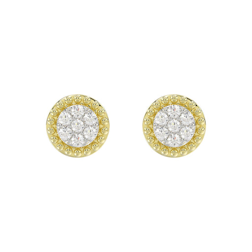 LADIES EARRINGS 0.20CT ROUND DIAMOND 14K YELLOW GOLD