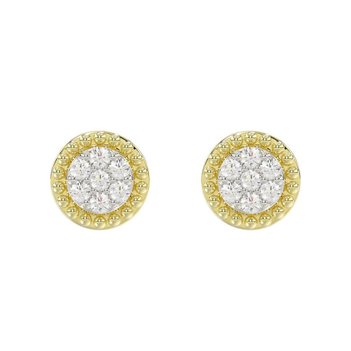 LADIES EARRINGS 0.20CT ROUND DIAMOND 14K YELLOW GOLD