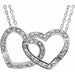 Ladies Natural Diamond Interlocking Hearts Necklace (I2, H+) — Sterling Silver