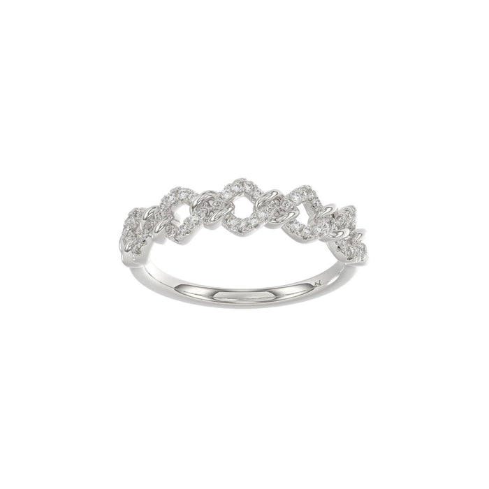 LADIES RING 0.15CT ROUND DIAMOND 14K WHITE GOLD