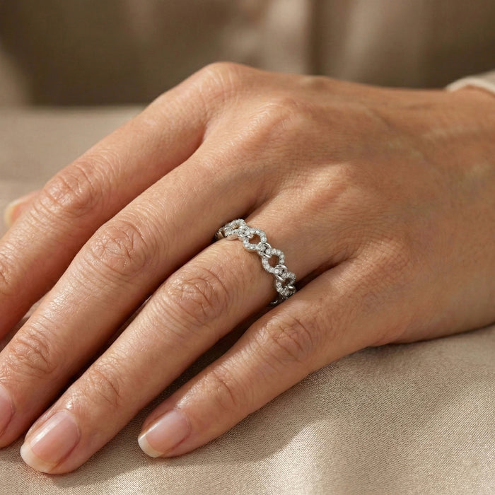 LADIES RING 0.15CT ROUND DIAMOND 14K WHITE GOLD