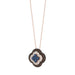 Fashion Pendant 14K Rose Gold 0.60Ct Dark Brown & Blue Diamond Cluster Halo Pendant For Women Round Diamond Ladies Fine Jewelry