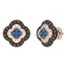 14K Rose Gold 1.00Ct Fancy Color Diamond Earrings Round Blue And Dark Brown Diamond Ladies Jewelry