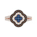 Elegant 14K Rose Gold Ladies Ring Crafted With Fancy Dark Brown And Blue Diamonds Totaling 0.75 Ct. Perfect Luxury Jewelry Gift For Her.