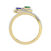 Elegant Multi-Stone 14K Yellow Gold 0.75Ct Ladies Ring With Ruby, Sapphire, Emerald, And Marquise Diamonds. A Classic And Colorful Luxury Jewelry Piec