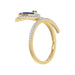 Elegant Multi-Stone 14K Yellow Gold 0.75Ct Ladies Ring With Ruby, Sapphire, Emerald, And Marquise Diamonds. A Classic And Colorful Luxury Jewelry Piec