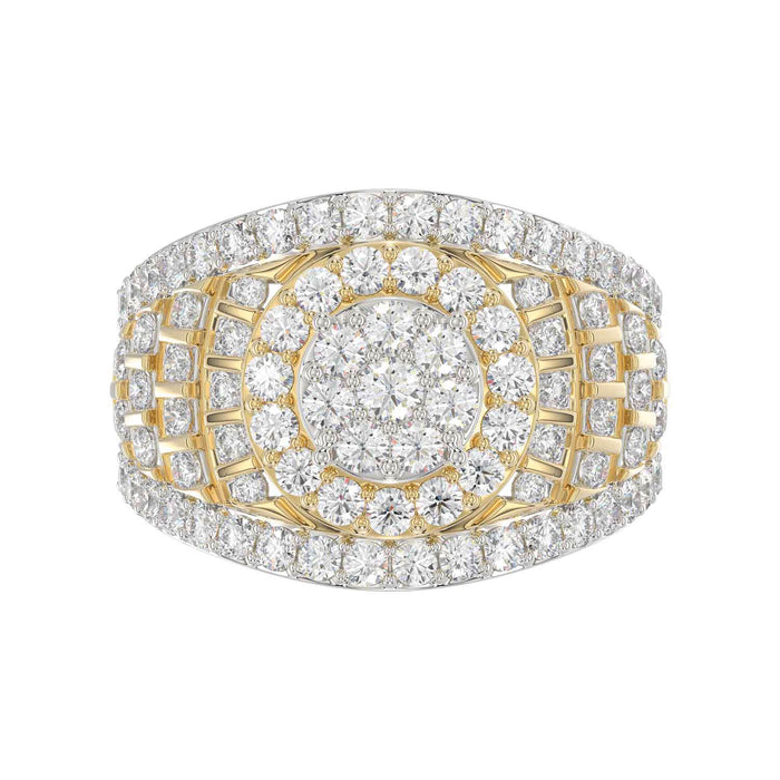 LADIES RING 2.00CT ROUND DIAMOND 10K YELLOW GOLD