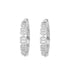 LADIES HOOPS EARRINGS 0.50CT ROUND DIAMOND 14K WHITE GOLD