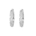 LADIES HOOPS EARRINGS 0.50CT ROUND DIAMOND 14K WHITE GOLD
