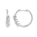 LADIES HOOPS EARRING 0.33CT ROUND DIAMOND 14K WHITE GOLD