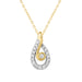 LADIES PENDANT WITH CHAIN 0.16CT ROUND DIAMOND 14K YELLOW GOLD