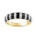 LADIES BAND 1.00CT ROUND/BLACK/BAGUETTE DIAMOND 14K YELLOW GOLD