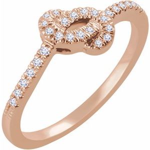 Ladies Natural Diamond Knot Ring (I1, H+) — 14K Rose Gold