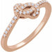 Ladies Natural Diamond Knot Ring (I1, H+) — 14K Rose Gold
