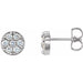 Ladies Natural Diamond Cluster Earrings — Platinum