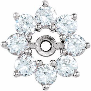 Ladies Natural Diamond Earring Jackets — 14K White Gold