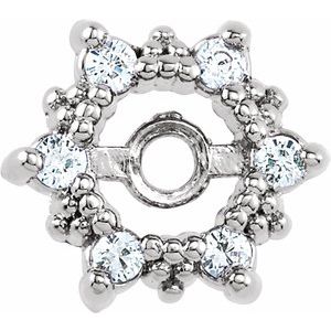 Ladies Natural Diamond Earring Jackets — 14K White Gold