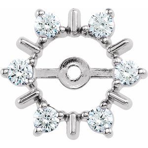 Ladies Natural Diamond Earring Jackets with 6 mm ID — 14K Yellow Gold