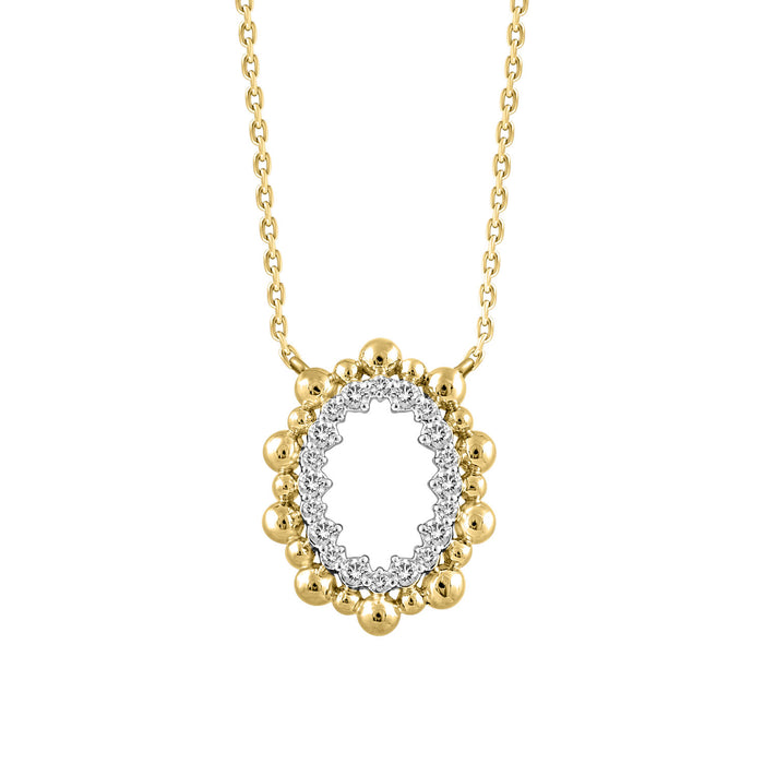 LADIES NECKLACE 0.16CT ROUND DIAMOND 10K YELLOW GOLD