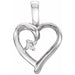 Ladies Natural Diamond Heart Pendant (I1, G-H) — 14K White Gold