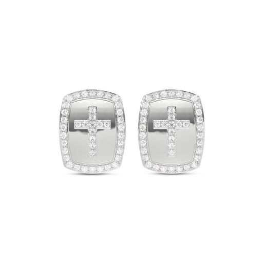 0.25CT Round Diamond Cross Earrings For Women In Sterling Silver Fashion Jewelry