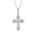 Sterling Silver Cross Diamond Pendant With Chain 0.05CT Round Diamond Jewelry