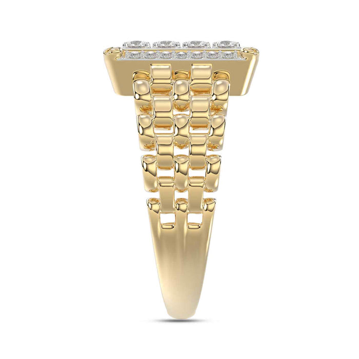 LADIES RING 1.00CT ROUND DIAMOND 10K YELLOW GOLD