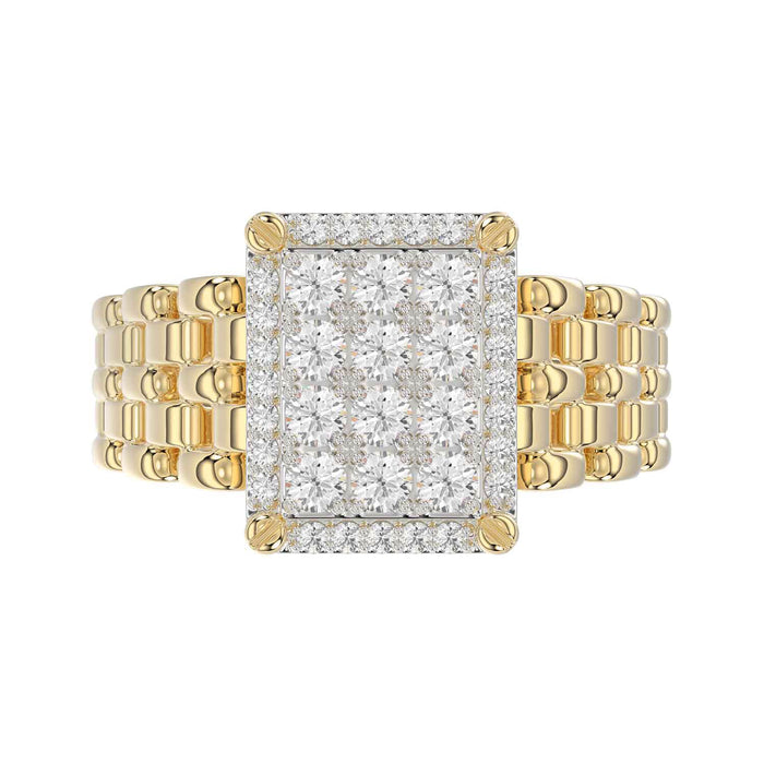 LADIES RING 1.00CT ROUND DIAMOND 10K YELLOW GOLD